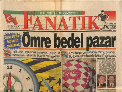 Fanatik Gazetesi 19 Mayıs 1996 - Cim-Boma Bosman Tehdidi - Efes Pilsen Şampiyonluğu Kutluyor GZ123124 - 1