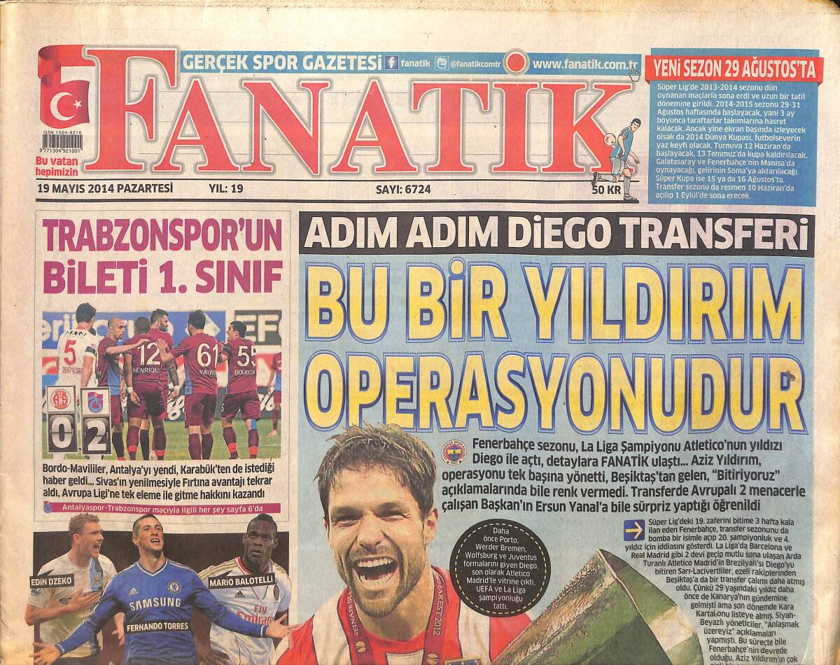 Fanatik Gazetesi 19 Mayıs 2014 - Şampiyon Mersin - Aslan Avını Bekliyor GZ159448 - 1