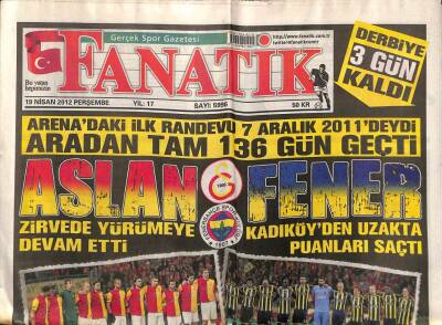 Fanatik Gazetesi 19 Nisan 2012 - Quaresma İçin Fikir Ayrılığı - Şenol Güneşi Kimse Tanımıyor GZ98959 - 1