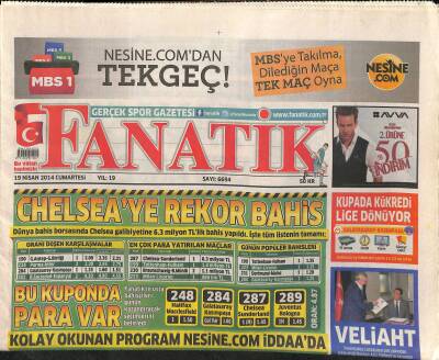 Fanatik Gazetesi 19 Nisan 2014 - Beşiktaşta Tarihi Çağrı - Bilic Sistemi Buldu Oğuzhan Kilit Adam GZ124498 - 1