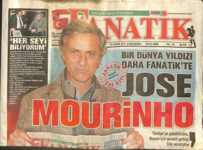 Fanatik Gazetesi 19 Ocak 2011 - Bir Dünya Yıldızı Daha Fanatikte Jose GZ109770 - 1