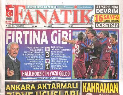 Fanatik Gazetesi 20 Ekim 2014 - Olcay Şahan Attığı 3. Gol İle Galibiyette Büyük Pay Sahibi Oldu GZ109017 - 1