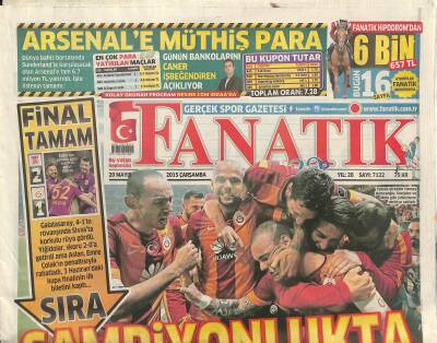 Fanatik Gazetesi 20 Mayıs 2015 - Cüneyt Çakır Çamurda Pırlanta - Fenerin Gözü Bursasporda GZ116596 - 1