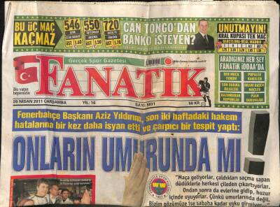 Fanatik Gazetesi 20 Nisan 2011 - Herkes Gider Arda Turan Kalır Mı ? GZ100000 - 1