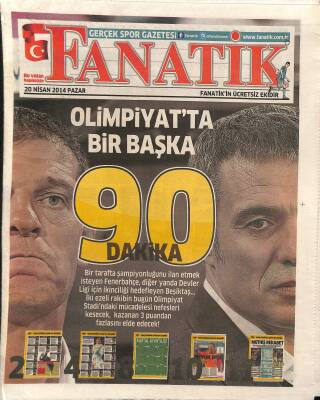 Fanatik Gazetesi 20 Nisan 2014 - Serdar Tatlı Penaltı Öncesi Yüzde 100 Faul Var... - Olimpiyatta Sezon Finali GZ125012 - 1