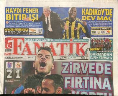 Fanatik Gazetesi 20 Nisan 2015 - Obradan Oyuncularına Mesaj - Zirvede Fırtına Koptu GZ124501 - 1
