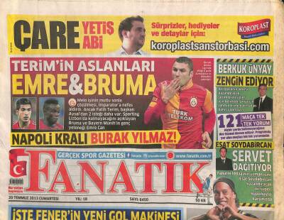 Fanatik Gazetesi 20 Temmuz 2013 - Beşiktaşta 3 Sıcak Gelişme * Ronaldinho-Tolga Zengin-Eneramo GZ106166 - 1