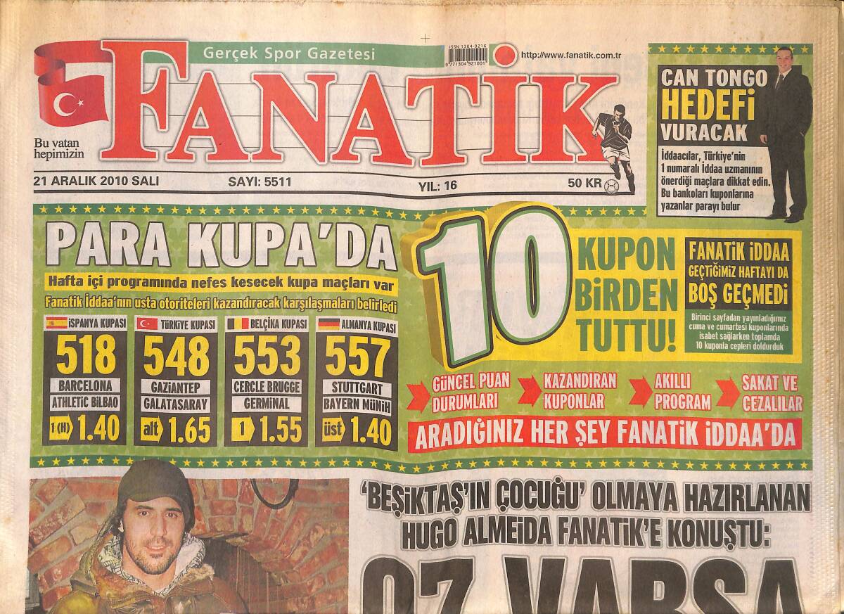 Fanatik Gazetesi 21 Aralık 2010 - Cimbom'un Rotası İbricic - Real Mi? Barça Mı? GZ136128 - 1
