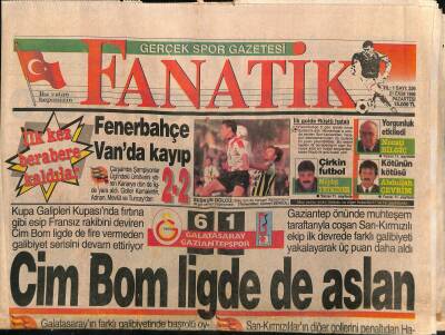 Fanatik Gazetesi 21 Ekim 1996 - Cim Bom Ligde de Aslan - Fenerbahçe Vanda Kayıp GZ123186 - 1