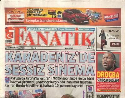 Fanatik Gazetesi 21 Ekim 2013 - Karadenizde Sessiz Sinema GZ107620 - 1