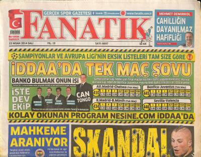 Fanatik Gazetesi 22 Nisan 2014 - Mancini İtalyada Kulüp Arıyor GZ125717 - 1