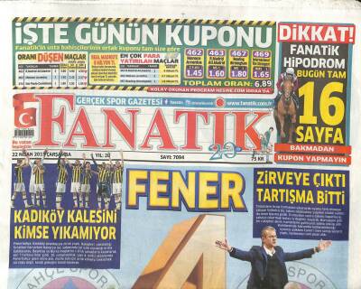Fanatik Gazetesi 22 Nisan 2015 - Fenerbahçe Zirveye Çıktı Tartışma Bitti GZ104544 - 1