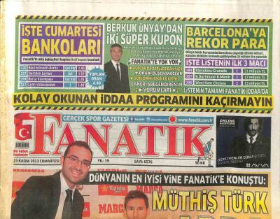 Fanatik Gazetesi 23 Kasım 2013 - Müthiş Türk Arda, En İyi Alman Mesut GZ107365 - 1
