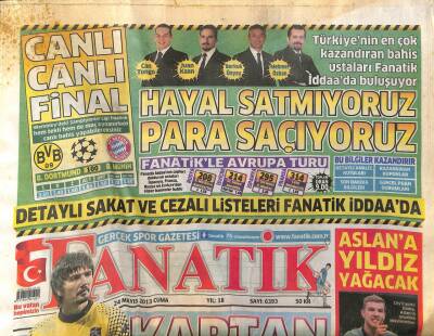 Fanatik Gazetesi 24 Mayıs 2013 - Kaptan Patladı, Aslana Yıldız Yağacak GZ107625 - 1
