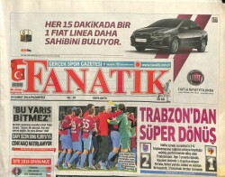 Fanatik Gazetesi 24 Şubat 2014 - Trabzondan Süper Dönüş GZ101252 - 2