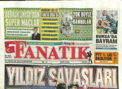 Fanatik Gazetesi 25 Ağustos 2012 - Fenerbahçe Elerse Diarra Geliyor GZ107210 - 1