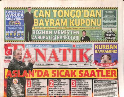 Fanatik Gazetesi 25 Ekim 2012 - Aslanda Sıcak Saatler - Şenol Güneş İddialı Konuştu GZ124595 - 1