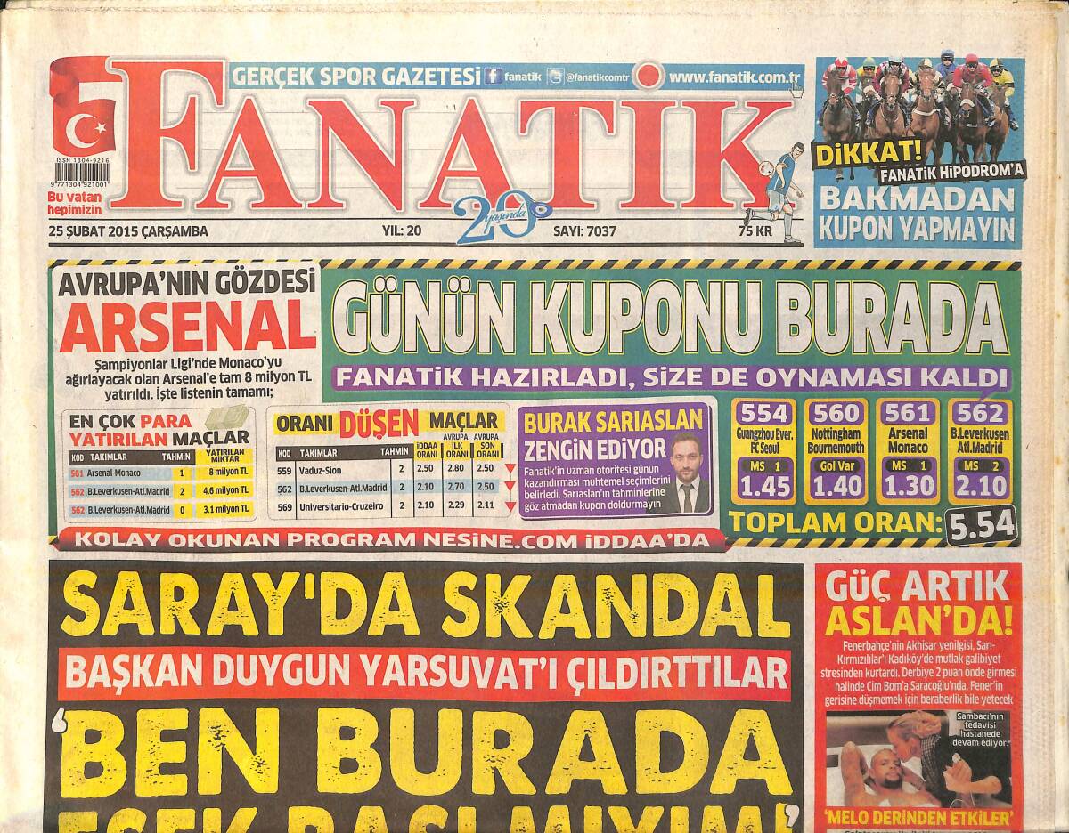 Fanatik Gazetesi 25 Şubat 2015 - Bilic Tarihi Maç Öncesi Fanatik'e Konuştu : Türk Gibi Savaşacağız GZ159407 - 1