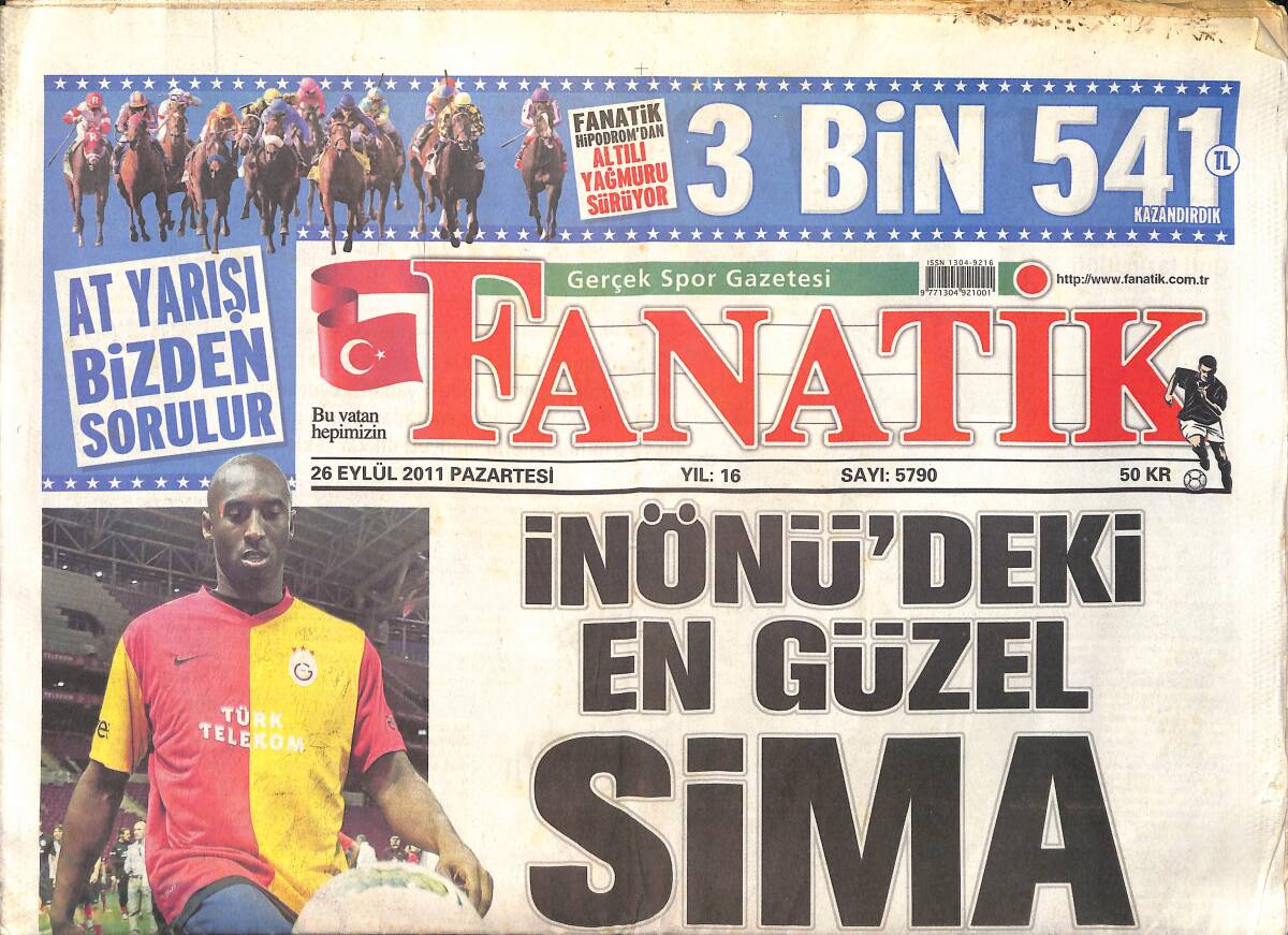 Fanatik Gazetesi 26 Eylül 2011 - Fatih Terim'i Uykusuz Bırakan Maç GZ159460 - 1