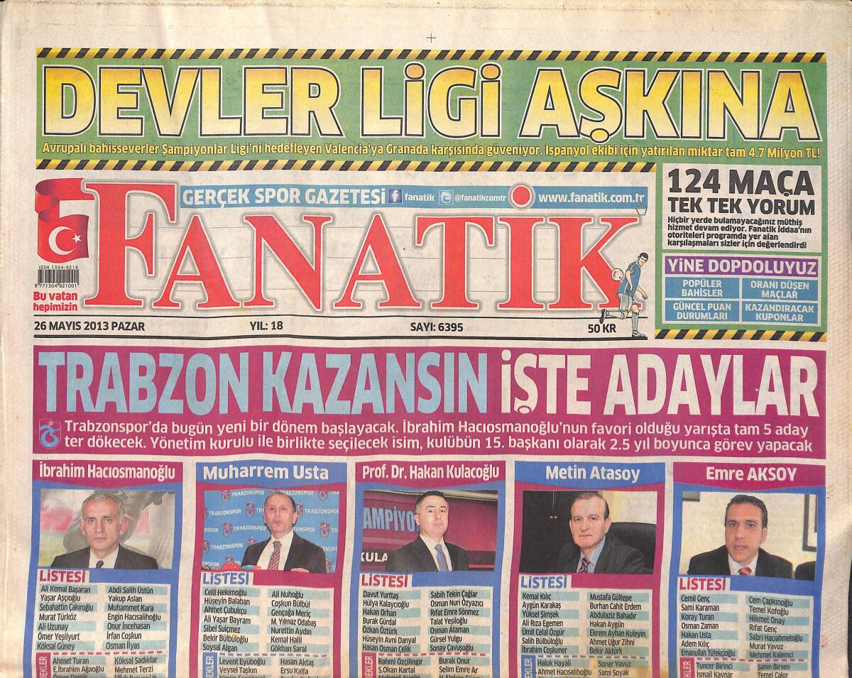 Fanatik Gazetesi 26 Mayıs 2013 - Burak Yılmaz İçin Müthiş Teklif - Fikret Orman Fanatik'e Konuştu GZ159439 - 1