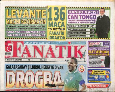 Fanatik Gazetesi 26 Ocak 2013 - Galatasaray Çıldırdı , Hedefte O Var Drogba - Belhandada Flaş Gelişme GZ125834 - 1