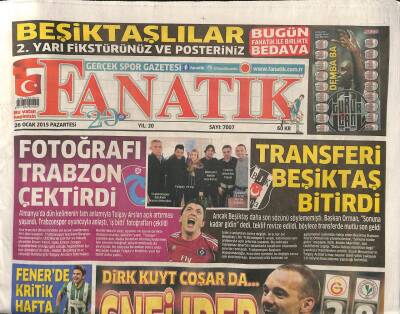 Fanatik Gazetesi 26 Ocak 2015 - Almanyada Dün Kelimenin Tam Anlamıyla Tolgay Arslan Açık Artırması Yaşandı GZ106158 - 1