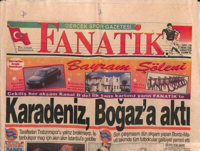 Fanatik Gazetesi 27 Nisan 1996 - Ali Sami Yen Projesi Küçüldü - B.Hakan Kupayı Ailesiyle Kutladı GZ123203 - 1