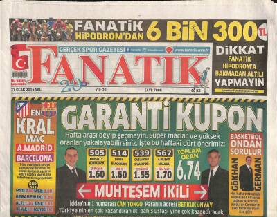 Fanatik Gazetesi 27 Ocak 2015 - Tolgay Arslan , Beşiktaşı Seçme Sebebini Açıkladı GZ106159 - 1
