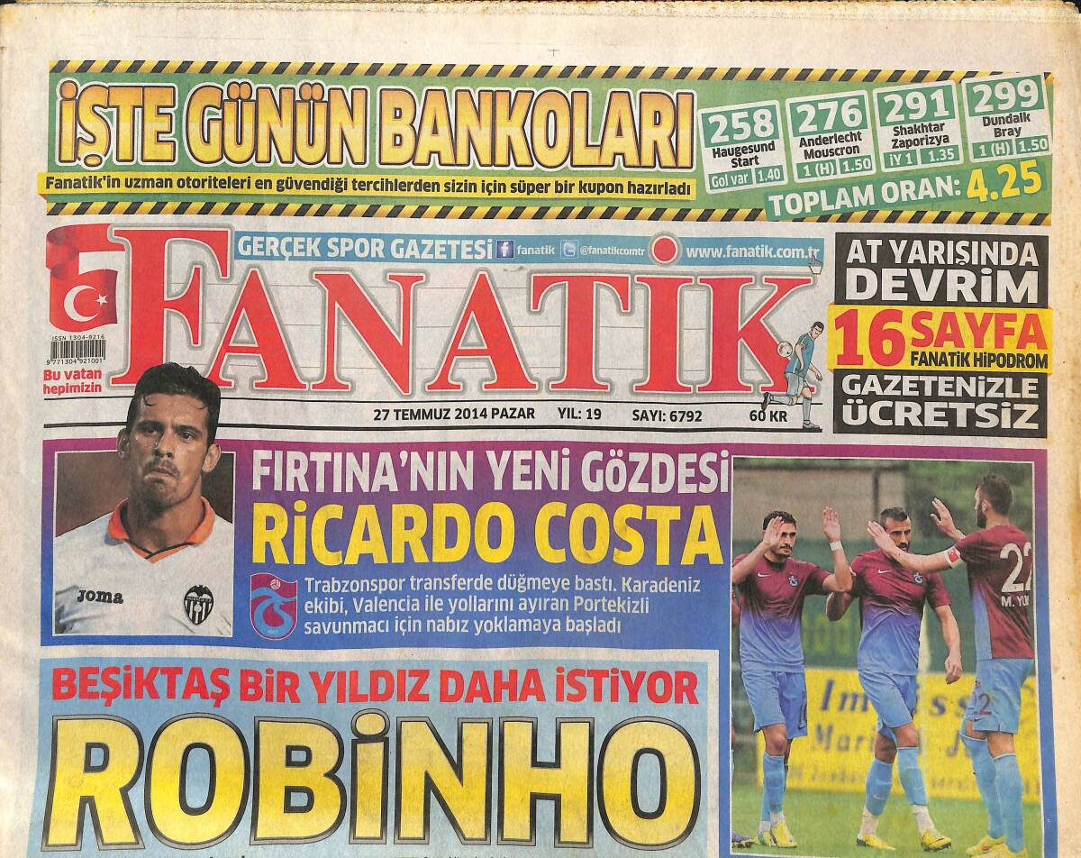 Fanatik Gazetesi 27 Temmuz 2014 - Balotelli Milan'da Kalıyor - Aslan Kimi İsterse Kıymete Biniyor GZ155295 - 1