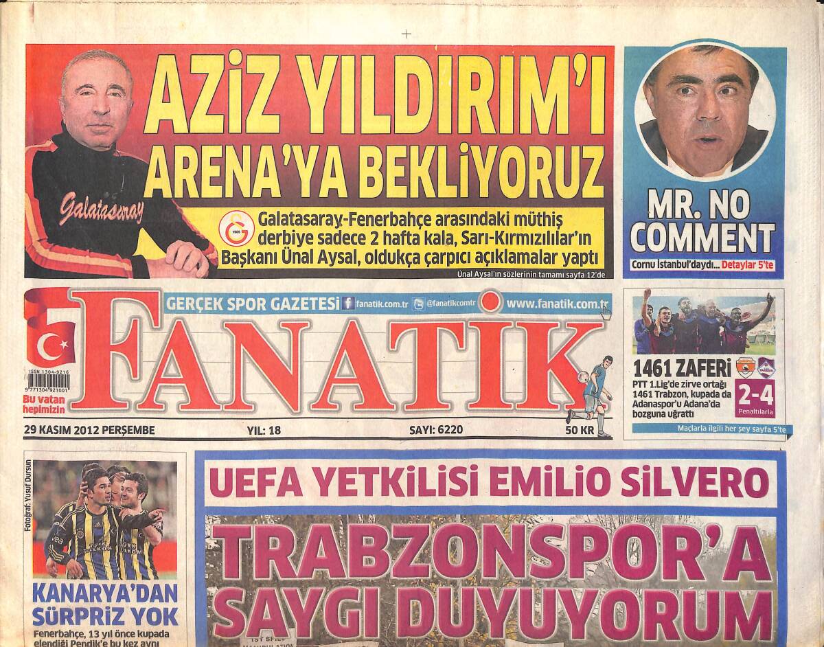 Fanatik Gazetesi 29 Kasım 2012 - Beşiktaş'ta Rota Volkan - Messi'nin Haline Bak GZ159453 - 1