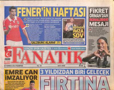 Fanatik Gazetesi 29 Temmuz 2013 - Fikret Ormandan Ronaldinho Mesajı GZ105991 - 1