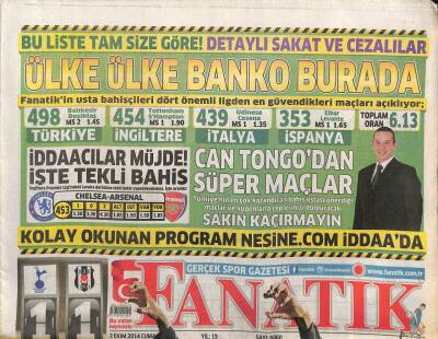 Fanatik Gazetesi 3 Ekim 2014 - Yalman , Aysala Muhalif Kanattan Ekip Kurdu GZ98992 - 1