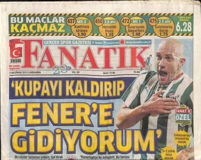 Fanatik Gazetesi 3 Haziran 2015 - Hamza Hamzaoğlu 3leme Peşinde - Galatasarayda Melo Gerçekleri GZ124500 - 1
