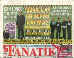 Fanatik Gazetesi 3 Ocak 2014 - Kıran Kırana Roni Pazarlığı - Sivasın Kralı Da Costa GZ100759 - 2