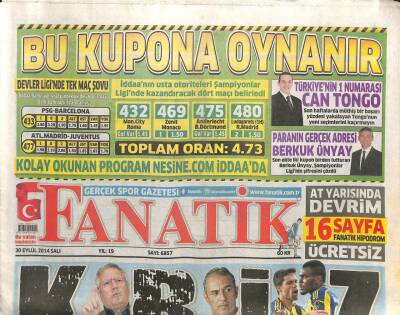 Fanatik Gazetesi 30 Eylül 2014 - Mesut Özil , Fanatike Konuştu...Her Sözü Olay Oldu GZ109767 - 1