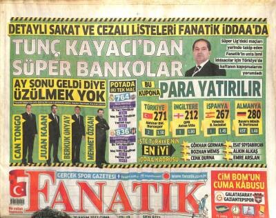 Fanatik Gazetesi 30 Kasım 2012 - Bursasporda Pinto Kriz GZ105439 - 1