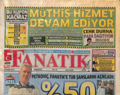 Fanatik Gazetesi 30 Mart 2013 - Beşiktaş Vizeyi Aldı - Petkoviç , Fanatike Tur Şanslarını Açıkladı GZ125839 - 1