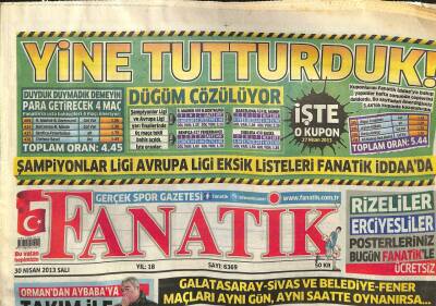 Fanatik Gazetesi 30 Nisan 2013 - Şampiyonluğun Diğer Adı Fatih Terim GZ107623 - 1