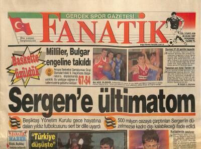 Fanatik Gazetesi 30 Ocak 1997 - Cim Bomun Derdi Terim - Kartalda Forvet Sıkıntısı GZ123026 - 1