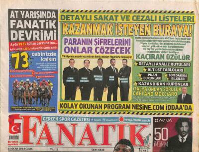 Fanatik Gazetesi 31 Ocak 2014 - Trabzonsporda Bamba Şoku - Huzurlarınızda Kartal Jones GZ106161 - 1