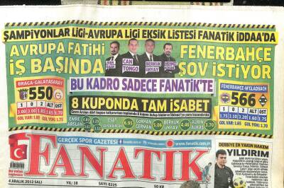 Fanatik Gazetesi 4 Aralık 2012 - Fırtına Trabzonspor GZ107207 - 1