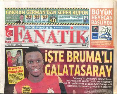 Fanatik Gazetesi 4 Eylül 2013 - İşte Brumalı Galatasaray GZ104552 - 1