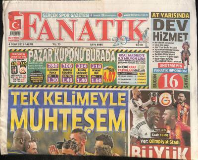 Fanatik Gazetesi 4 Ocak 2015 - Trabzonda Özer Tamam Sırada 3 Yerli Yıldız Var - Kadıköyde Zirveye GZ125718 - 1