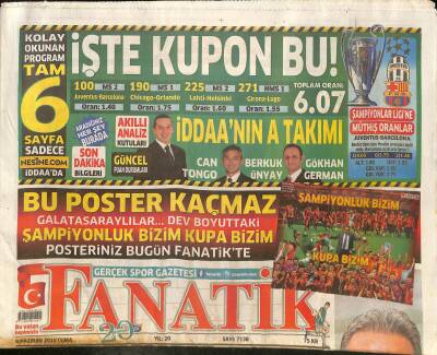 Fanatik Gazetesi 5 Haziran 2015 - Fenerbahçe Bombaları Patlatıyor - Bilice Yakışır Uğurlama GZ125712 - 1