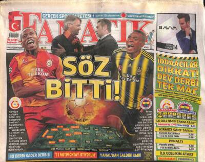 Fanatik Gazetesi 6 Nisan 2014 - Türkiye Nefesini Tuttu GS-FB Maçını Bekliyor GZ100036 - 2