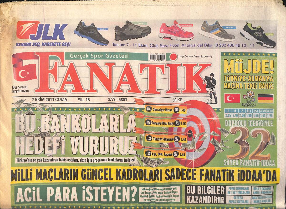 Fanatik Gazetesi 7 Ekim 2011 - Trabzon'da CSKA Alarmı - Fatih Terim Florya'yı Baştan Aşağı Yeniliyor GZ159456 - 1
