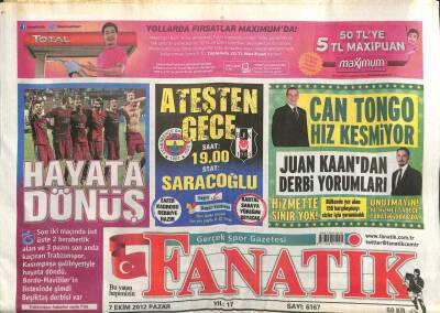 Fanatik Gazetesi 7 Ekim 2012 - Hayata Dönüş, Bunun Savunması Yok GZ107358 - 1