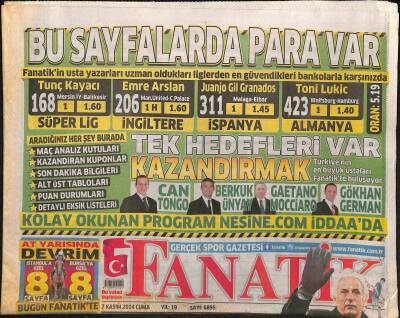 Fanatik Gazetesi 7 Kasım 2014 - Fenerbahçede Diego Bilmecesi - Halilhodzic Gidiyor Ersun Yanal Geliyor GZ125840 - 1