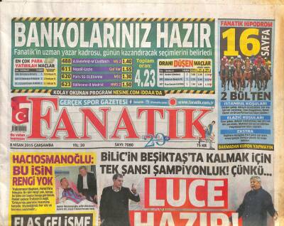 Fanatik Gazetesi 8 Nisan 2015 - Dirk Kuytdan Feyenoord Mesajı GZ100782 - 1