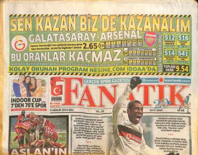 Fanatik Gazetesi 9 Aralık 2014 - Bilic...Adım Adım Hayallere - Ersun Yanaldan İlk Fırça GZ125711 - 1